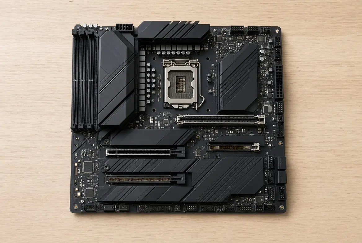 Placa-mãe moderna com slot M.2 e soquete do processador
